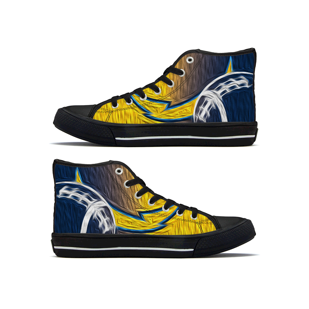 Men's Los Angeles Chargers High Top Canvas Sneakers 004